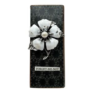 Lori Siebert Decor Wall Hanging Plaque Forget Me Not Flower EUC